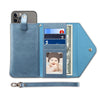 For 6.5 inch and Below Multifunctional Phone Retro Frosted Horizontal Flip Leather Case with Card Slot & Holder &  Wallet & Photo Frame & Lanyard(Blue)