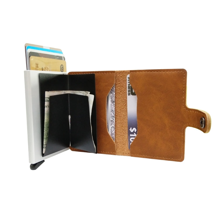 For 6.5 inch and Below Mobile Phone Universal multi-function Card Slot & Wallet & Holder & Photo Frame(Coffee)