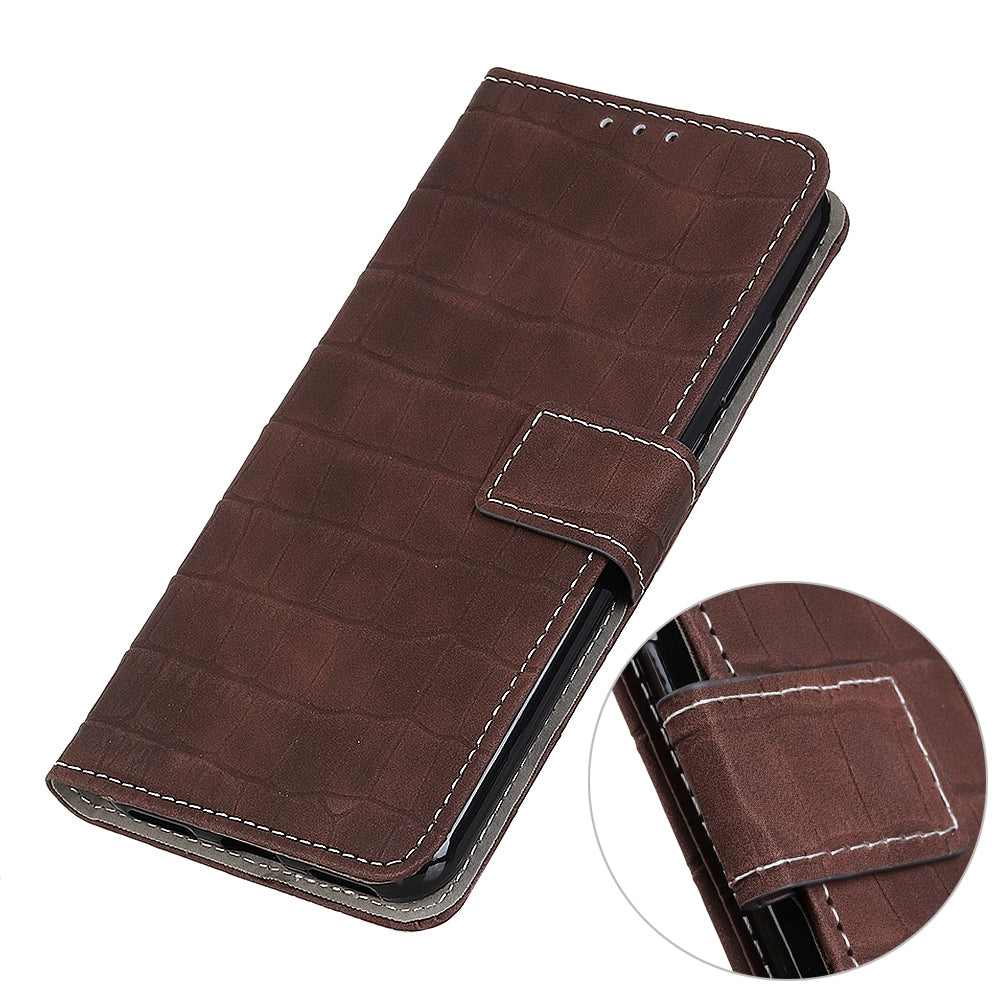 For Huawei P40 Crocodile Texture Horizontal Flip Leather Case with Holder & Card Slots & Wallet(Brown)