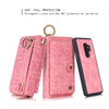 For Galaxy S9+ POLA Multi-function Fashion Weave Magnetic Horizontal Flip Leather Case with Card Slots & Wallet & Photo Frame & Lanyard(Pink)