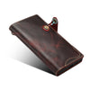 For Galaxy Note 10 Denior Oil Wax Cowhide Magnetic Button Horizontal Flip Leather Case with Card Slots & Wallet(Dark Red)