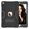 For iPad 10.2 Contrast Color Silicone + PC Combination Case with Holder(Black )