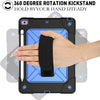 For iPad 10.2 Contrast Color Silicone + PC Combination Case with Holder(Black + Blue)