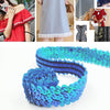 LP000330 Three-row Elastic Connection Sequins Lace Belt DIY Clothing Accessories, Length: 45.72m, Width: 3cm(Blue)