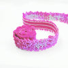 LP000330 Three-row Elastic Connection Sequins Lace Belt DIY Clothing Accessories, Length: 45.72m, Width: 3cm(AB Rose Red)