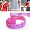 LP000330 Three-row Elastic Connection Sequins Lace Belt DIY Clothing Accessories, Length: 45.72m, Width: 3cm(AB Rose Red)