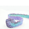 LP000330 Three-row Elastic Connection Sequins Lace Belt DIY Clothing Accessories, Length: 45.72m, Width: 3cm(Light Purple)
