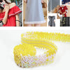 LP000330 Three-row Elastic Connection Sequins Lace Belt DIY Clothing Accessories, Length: 45.72m, Width: 3cm(Yellow)