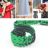 LP000330 Three-row Elastic Connection Sequins Lace Belt DIY Clothing Accessories, Length: 45.72m, Width: 3cm(Christmas Green)
