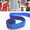 LP000330 Three-row Elastic Connection Sequins Lace Belt DIY Clothing Accessories, Length: 45.72m, Width: 3cm(Sapphire)