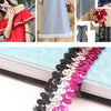 LP000330 Three-row Elastic Connection Sequins Lace Belt DIY Clothing Accessories, Length: 45.72m, Width: 3cm(Black Silver Red)