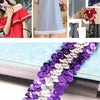 LP000330 Three-row Elastic Connection Sequins Lace Belt DIY Clothing Accessories, Length: 45.72m, Width: 3cm(Purple and Silver)
