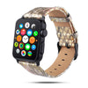 For Apple Watch Series 6 & SE & 5 & 4 44mm / 3 & 2 & 1 42mm Snake Skin Texture Top-grain Leather Strap(Gold)