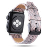 For Apple Watch Series 6 & SE & 5 & 4 44mm / 3 & 2 & 1 42mm Snake Skin Texture Top-grain Leather Strap(Light Pink)