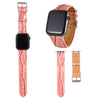 For Apple Watch Series 6 & SE & 5 & 4 44mm / 3 & 2 & 1 42mm Crocodile Texture Leather Wrist Strap(Pink)