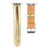 For Apple Watch Series 6 & SE & 5 & 4 44mm / 3 & 2 & 1 42mm Crocodile Texture Leather Wrist Strap(Gold)