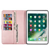 For iPad Mini 1 / 2 / 3 / 4 / 5 Tablet Fashion Calf Texture Zipper Horizontal Flip Leather Case with Stand & Card Slots & Wallet & Wake-up / Sleep Function(Rose Gold)