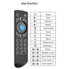 G21 2.4GHz Fly Air Mouse LED Backlight Wireless Keyboard Remote Control with Gyroscope for Android TV Box / PC, Support Intelligent Voice
