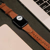 For Apple Watch Series 6 & SE & 5 & 4 44mm / 3 & 2 & 1 42mm Nail Style Leather Retro Wrist Strap(Wine Red)