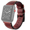 For Apple Watch Series 6 & SE & 5 & 4 44mm / 3 & 2 & 1 42mm Nail Style Leather Retro Wrist Strap(Wine Red)