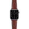 For Apple Watch Series 6 & SE & 5 & 4 40mm / 3 & 2 & 1 38mm Nail Style Leather Retro Wrist Strap(Coffee)