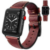 For Apple Watch Series 6 & SE & 5 & 4 40mm / 3 & 2 & 1 38mm Nail Style Leather Retro Wrist Strap(Wine Red)