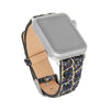 For Apple Watch 5 & 4 44mm / 3 & 2 & 1 42mm Glitter Sequins Leather Replacement Strap Watchband(Black Gold)