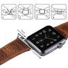 For Apple Watch Series 6 & SE & 5 & 4 40mm / 3 & 2 & 1 38mm Square Tail Retro Crazy Horse Texture Leather Replacement Strap Watchband(Dark Blue)
