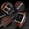 For Apple Watch Series 6 & SE & 5 & 4 40mm / 3 & 2 & 1 38mm Square Tail Retro Crazy Horse Texture Leather Replacement Strap Watchband(Dark Brown)