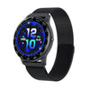OVSEN H30 1.3 inch Round Color Screen Smart Watch, IP67 Waterproof, Support Sleep Monitoring/Two-way Anti-lost Etc, Silicone Strap Milanese Magnetic Steel Belt(Black)