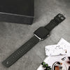 For Apple Watch 5 & 4 44mm / 3 & 2 & 1 42mm Leather Replacement Strap Watchband(Black)