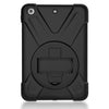 For iPad Mini 3 & 2 & 1 Shockproof Colorful Silicone + PC Protective Case with Holder & Hand Grip Strap(Black)