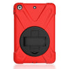 For iPad Mini 3 & 2 & 1 Shockproof Colorful Silicone + PC Protective Case with Holder & Hand Grip Strap(Red)