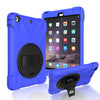 For iPad Mini 3 & 2 & 1 Shockproof Colorful Silicone + PC Protective Case with Holder & Hand Grip Strap(Blue)