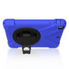For iPad Mini 3 & 2 & 1 Shockproof Colorful Silicone + PC Protective Case with Holder & Hand Grip Strap(Blue)