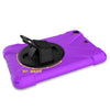 For iPad Mini 3 & 2 & 1 Shockproof Colorful Silicone + PC Protective Case with Holder & Hand Grip Strap(Purple)