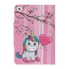 For iPad Mini 4 / 3 / 2 / 1 Painted Pattern Horizontal Flip Leather Case with Holder(Sakura Unicorn)