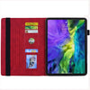 For iPad Air 2020 10.9 Calf Texture Embossed Horizontal Flip Leather Case with Holder & Card Slots & Photo Frame(Red)
