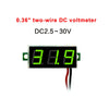10 PCS 0.36 inch 2 Wires Digital Voltage Meter, Color Light Display, Measure Voltage: DC 2.5-30V(Green)
