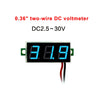 10 PCS 0.36 inch 2 Wires Digital Voltage Meter, Color Light Display, Measure Voltage: DC 2.5-30V (Blue)