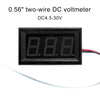 10 PCS 0.56 inch 2 Terminal Wires Digital Voltage Meter with Shell, Color Light Display, Measure Voltage: DC 4.5-30V (Red)