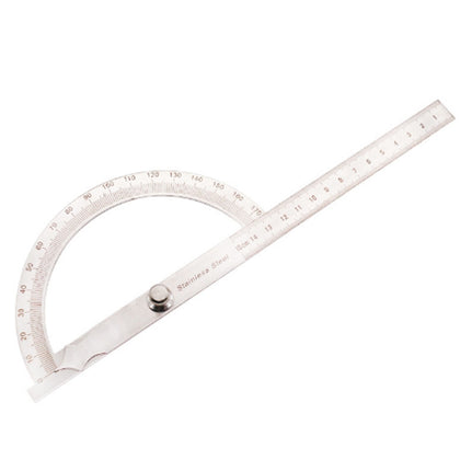 0-180 Degree Stainless Steel Protractor Angle Finder with 0-150mm Arm Measuring Ruler Tool