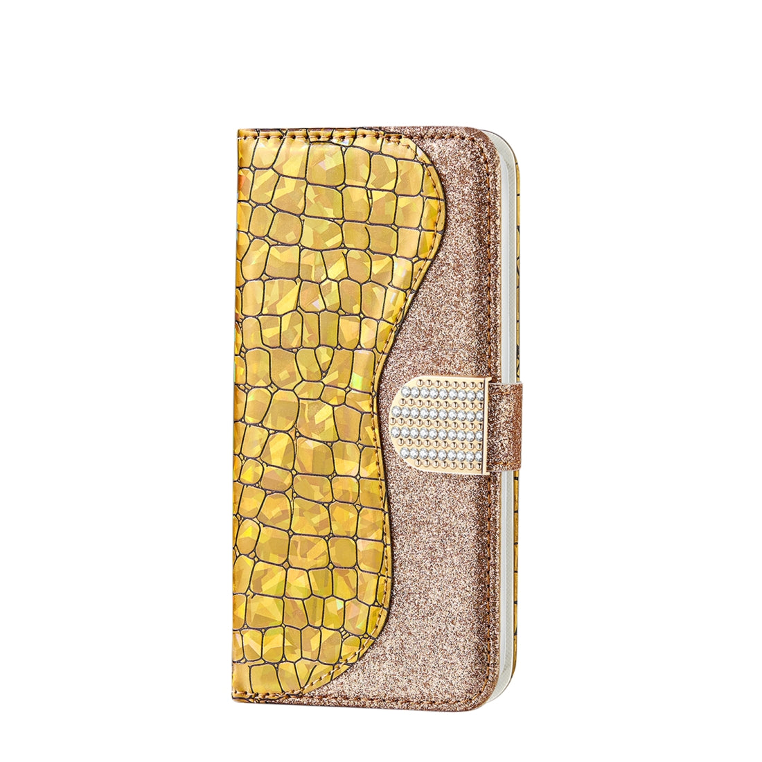 Crocodile Texture Matching Horizontal Flip Leather Case with Card Slots & Holder For Galaxy S10 Plus(Gold)