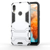 Shockproof PC + TPU Case for Huawei Y6 (2019), with Holder (Silver)