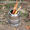 Outdoor Camping Mini Stainless Steel Wood-burning Stove Solid alcohol Stove for Picnic Heating