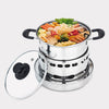 Portable Outdoor Stainless Steel Wick Alcohol Stove Single Small Pot Set, Size: 14cm