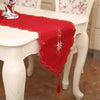 Embroidered Hollow Santa Desk Runner Christmas Party Decoration, Size: 40*175cm