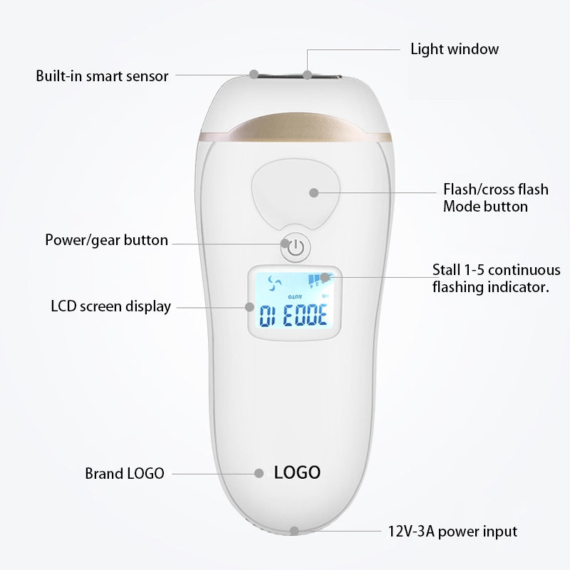 TMY1020 IPL Painless Laser Hair Removal Instrument LCD Body Shaver(Gold)
