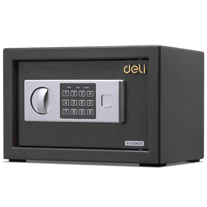 Deli Home Office Hotel Mini Electronic Security Lock Box Wall Cabinet Safety Box(Black)