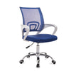 9050 Computer Chair Office Chair Home Back Chair Comfortable White Frame Simple Desk Chair (Blue)